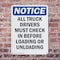 Signmission All Truck Drivers Must Check In OSHA Notice Sign, Plastic, 7in W x 10in L, 2PK OS-2PACK-NS-P-710-V-15226 - alternate 2